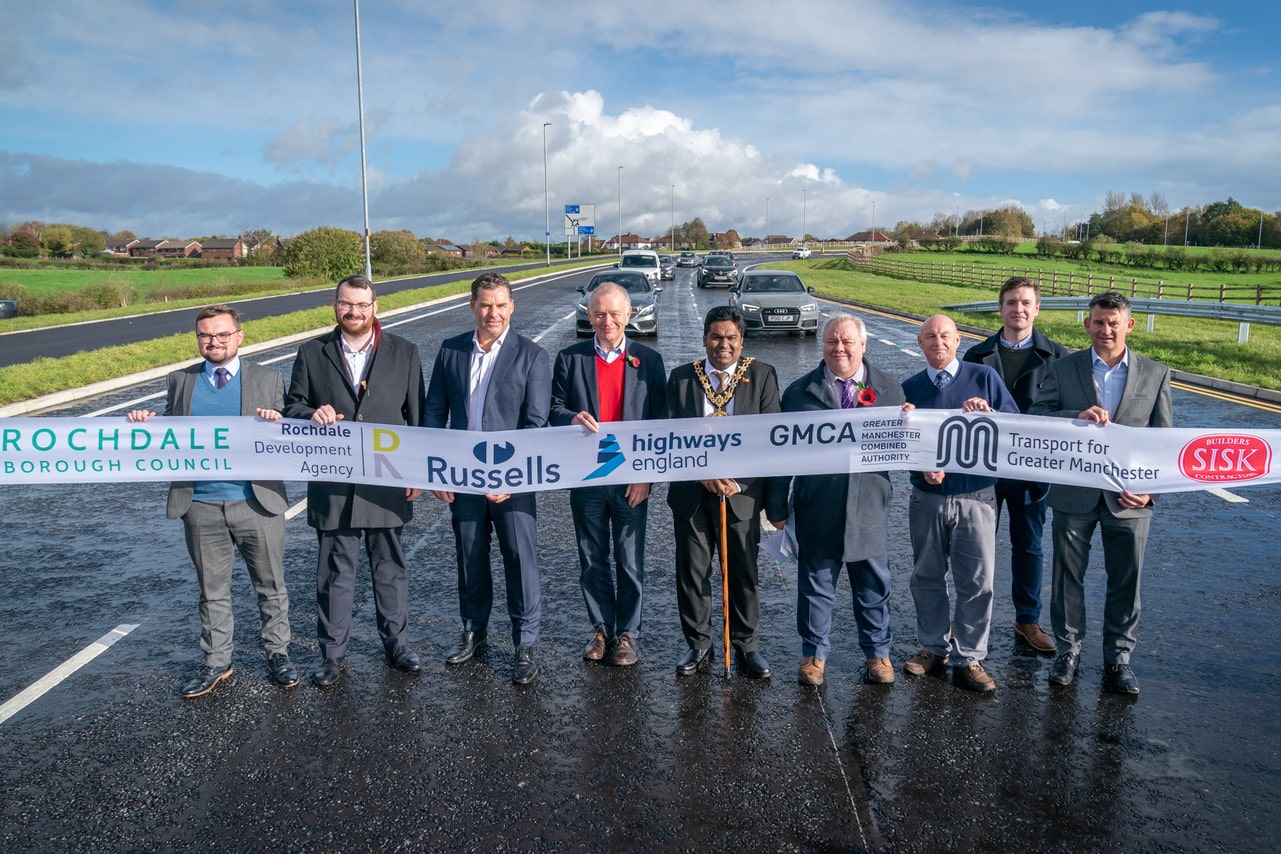 Russells and partners cut the ribbon at the Heywood Link Road opening