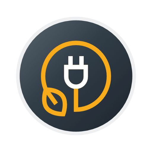 Stylised atomic orbit icon on dark background