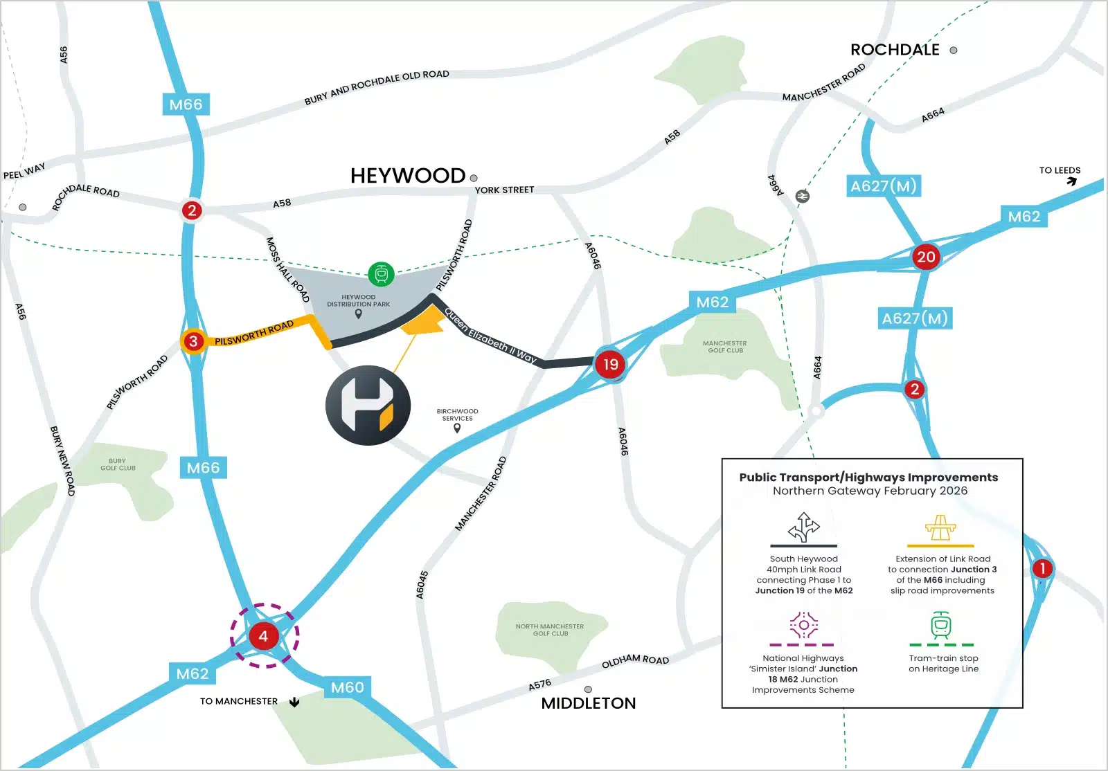 Map of Northern Gateway improvements, February 2026.
